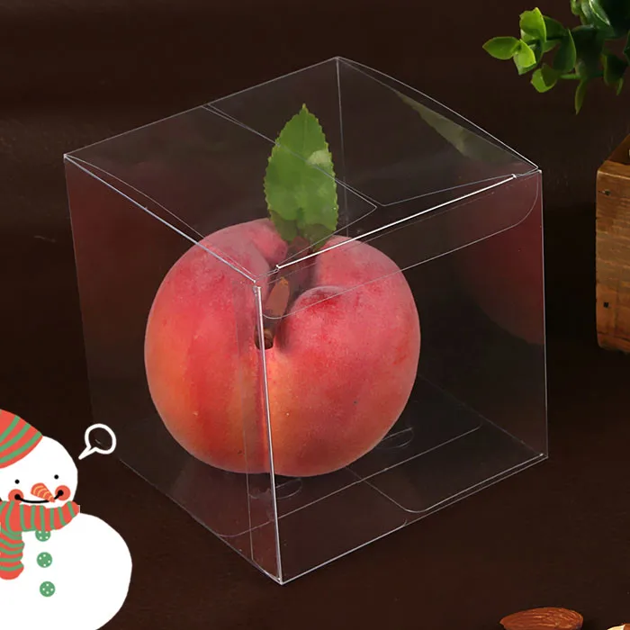 24PCS 10*10*10cm Transparent waterproof Clear PVC boxes Packaging small plastic box storage for food/jewelry/Candy/Gift/cosmetic