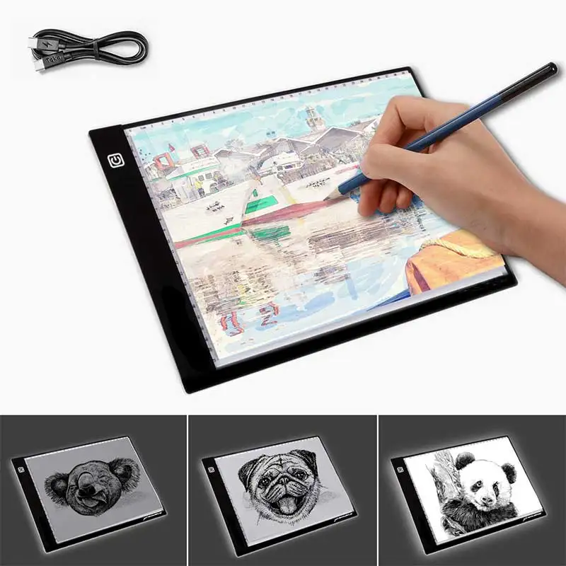 New Design A4 LED Drawing Copy Board LED Tracing Tattoo Light Box drawing tablet kids light pad led light board with USB cable