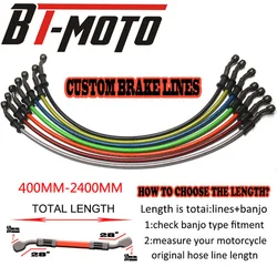 10mm 28° Universal Braided Steel Reinforce Tube Hydraulic Brake Clutch Oil Hose 90cm Line Pipe For ATV Dirt Pit Racing Bike Moto