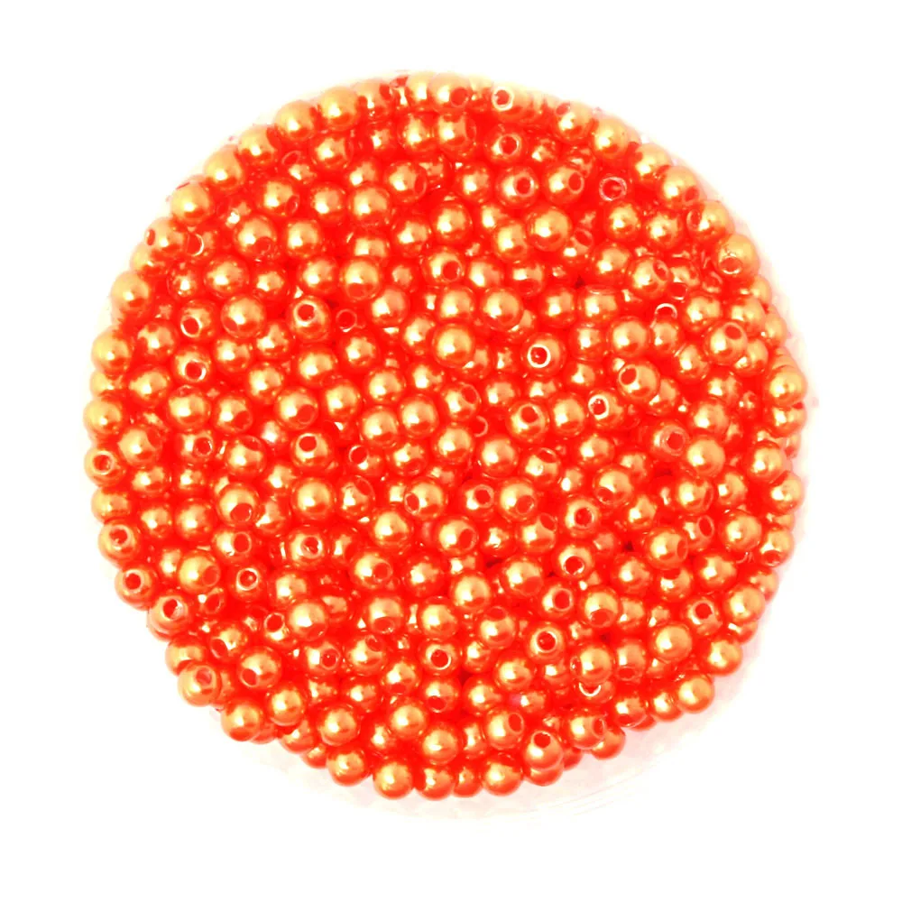 

Plastic 2000pcs/lot Orange Imitation Pearl Round Beads 4mm Dia.Wholesale for DIY Bracelet and Necklace CN-BSG01-01ORR