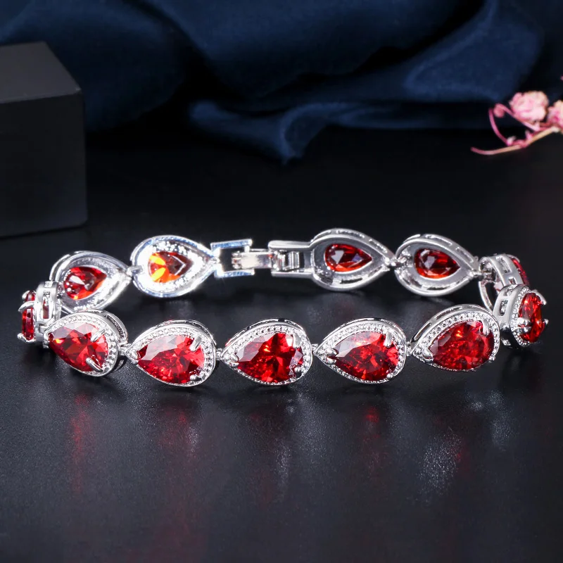 CWWZircons 2026 Mode Damenaccessoires Luxus Zirkon Wassertropfen CZ Stein Armband für Brautschmuck Hochzeitsschmuck Großhandel S0002 – Detail 7