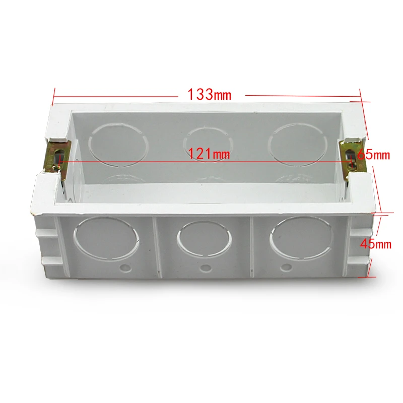 Refractories Material  Wall Mounting Box 118 Type Internal Cassette  Wiring Box White Back Box 133mm*65mm*45mm