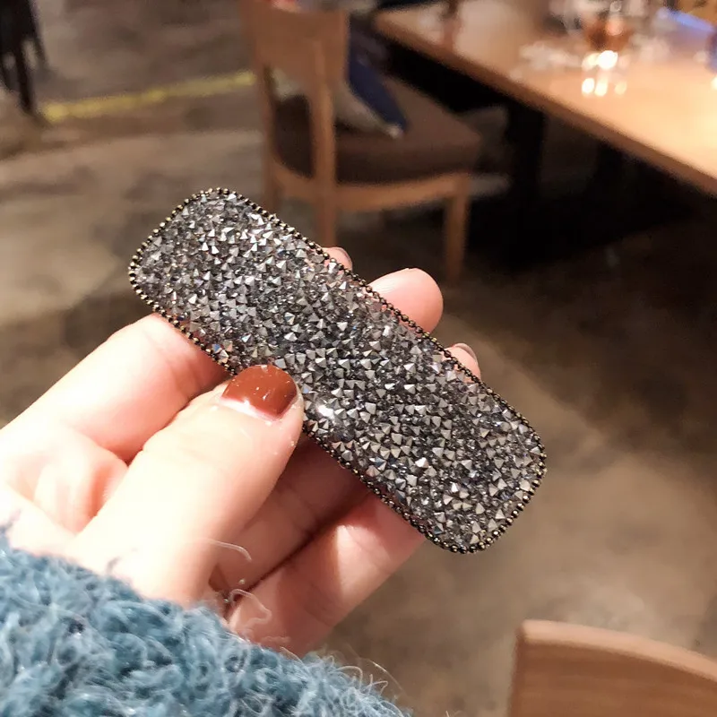 Fashion Shining Full rhinestone temperament  hairpin side clip Accessories For Women Girls Hairgrip Hair Headwear