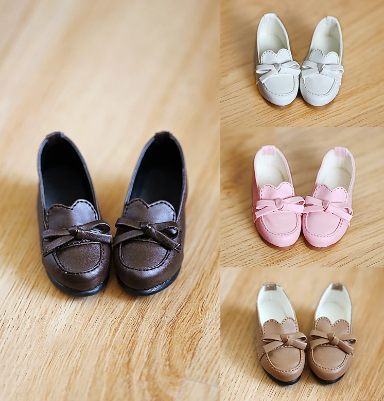 

NEW 1/3 1/4 BJD MSD SD DD Doll Shoes Light brown / Pink/White Bowknot BJD Doll Shoes