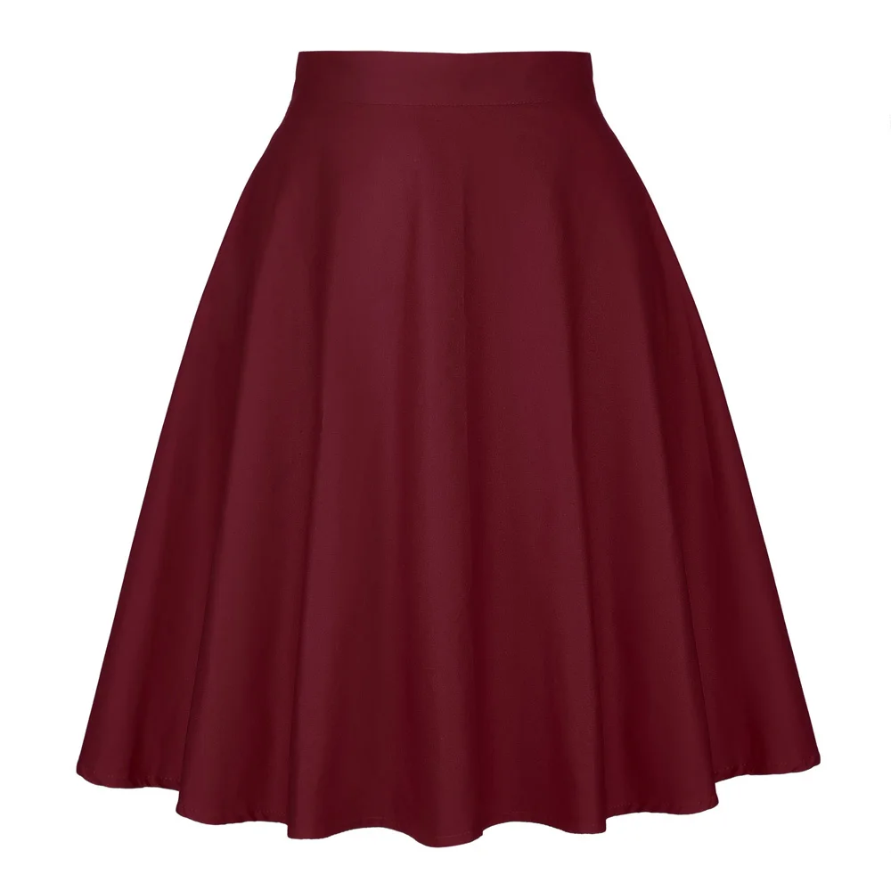 23 modelli Vintage Retro anni \'50 Full Circle A Line gonna Holiday Tropical Pin Up Swing Skater lunghezza al ginocchio floreale donna gonna solida