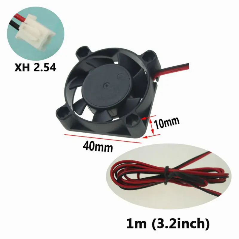 

5pcs Gdstime 40mm x 40mm x 10mm 12V Mini DC Brushless 3D Printer Cooler Cooling Fan