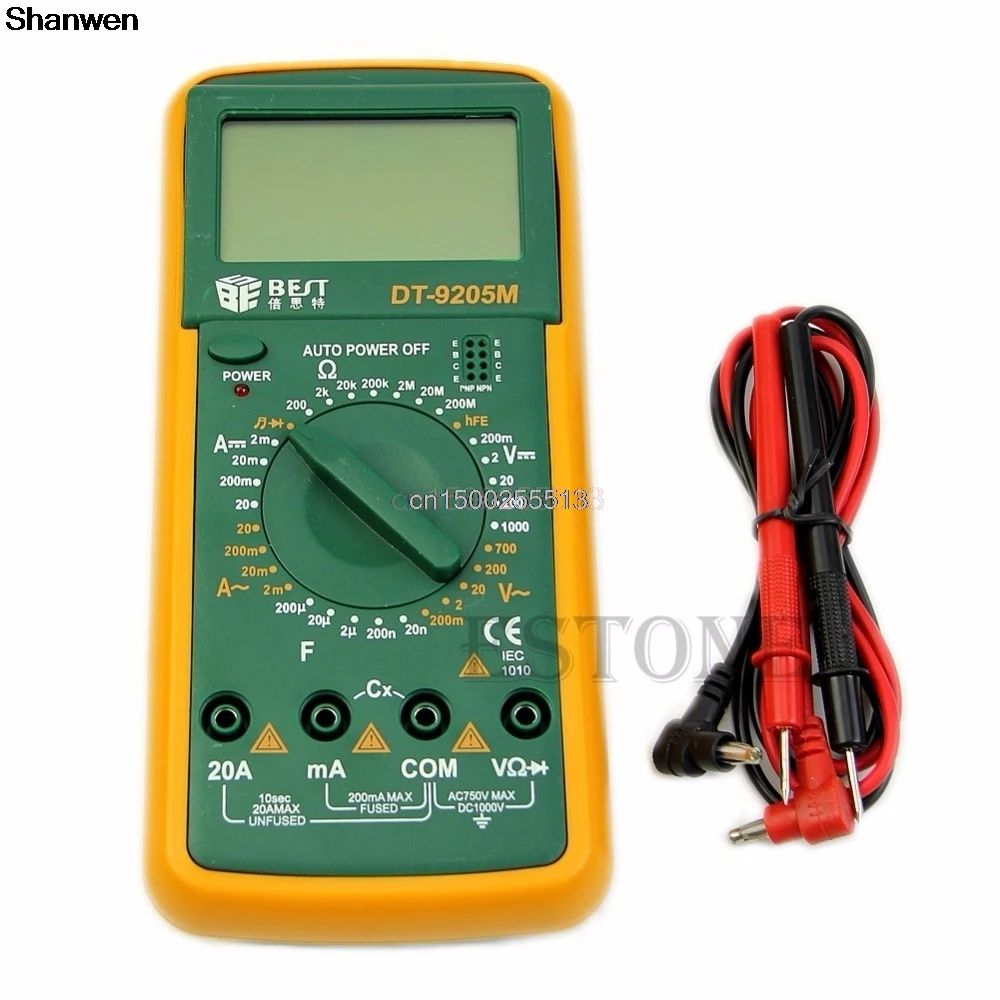 Neueste DT9205M Digital-Multimeter Voltmeter Amperemeter Ohmmeter Kapazität Tester