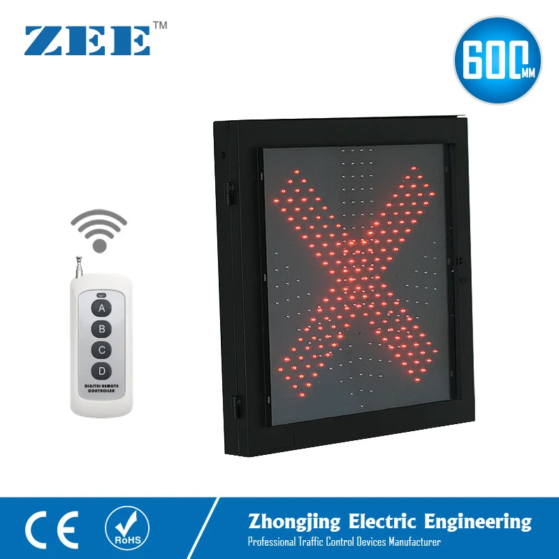 Remote Wireless Controlled 600x600mm Red Cross Green LED Traffic Light Lane Traffic Light Controller LED Traffic Signals