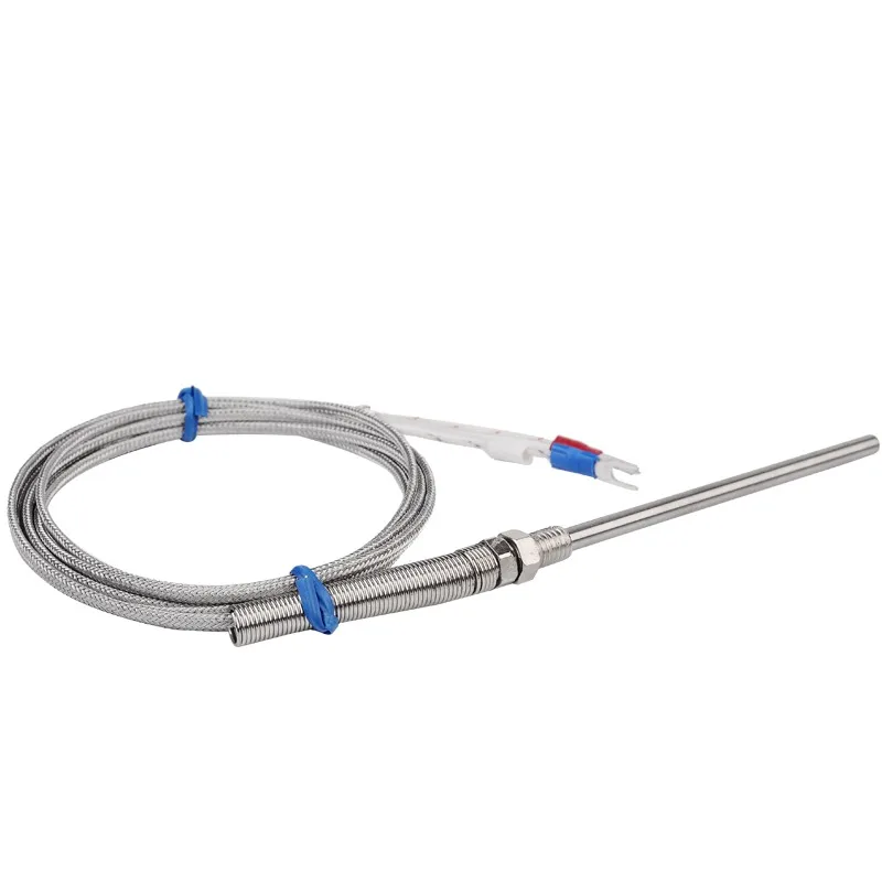 10cm Stainless Steel Probe Temperature Controller Sensor K Type Thermocouple Tube with 2m Wire Cable