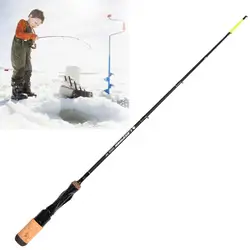 Lightweight 3.3mm Top Diameter Hard Ice Fishing Rods 25inch / 63.5cm One-piece Fiberglass Boat Raft Winter Fishing Pole