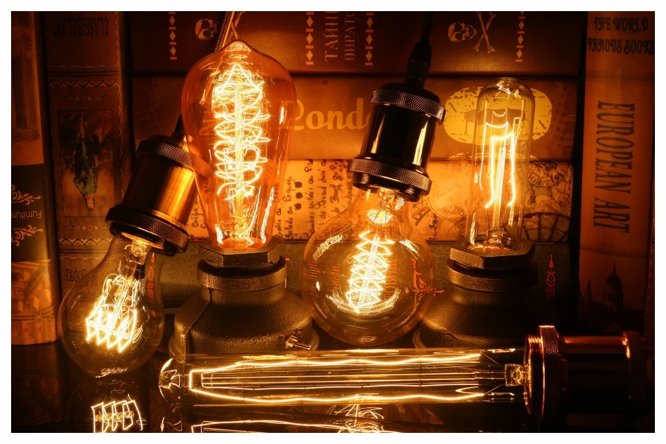 Edison Glühbirne E27 220V 40W ST64 A19 G80 G95 T10 T45 T185 Retro Filament Glühlampulle Birne Vintage Edison Lampen – Detail 10
