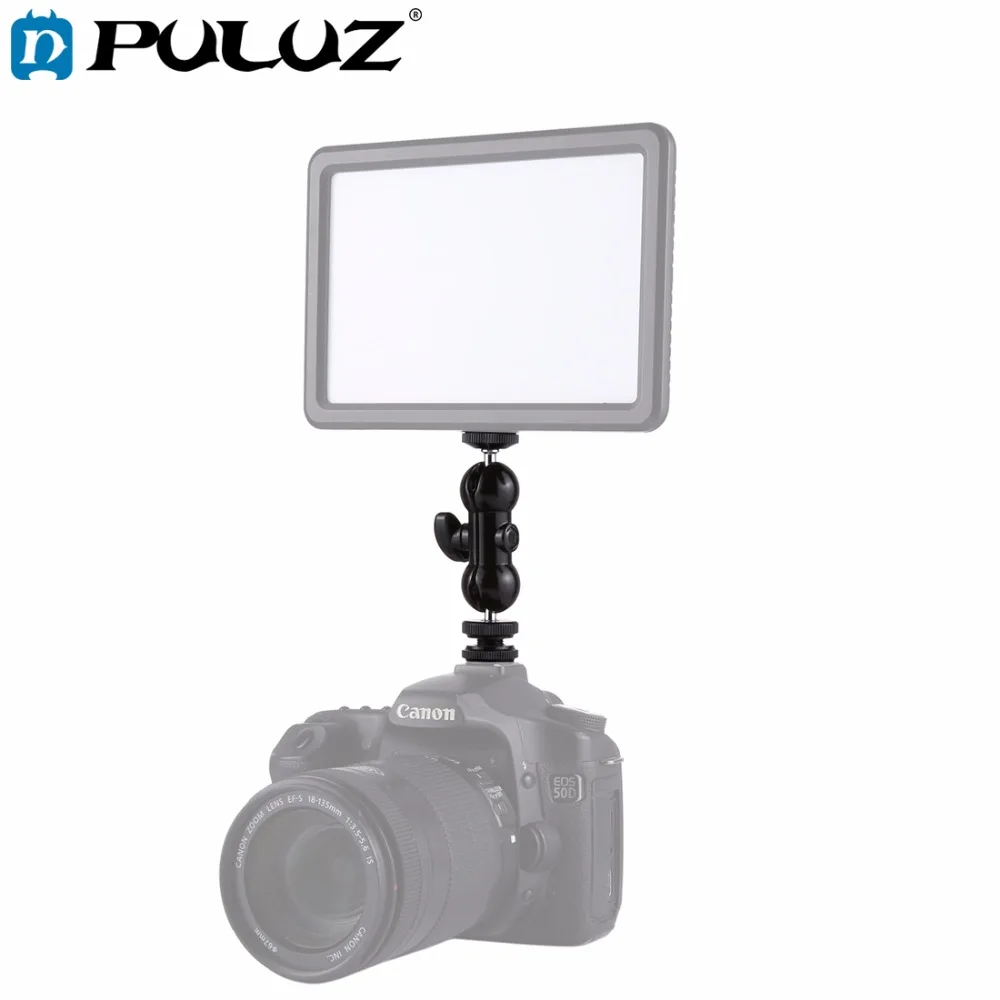 PULUZ Photo Studio Accessories Ball Head Flash Hot Shoe Mount Swivel Ball Head 1/4''Tripod Screw Magic Arm for LED Flash Light