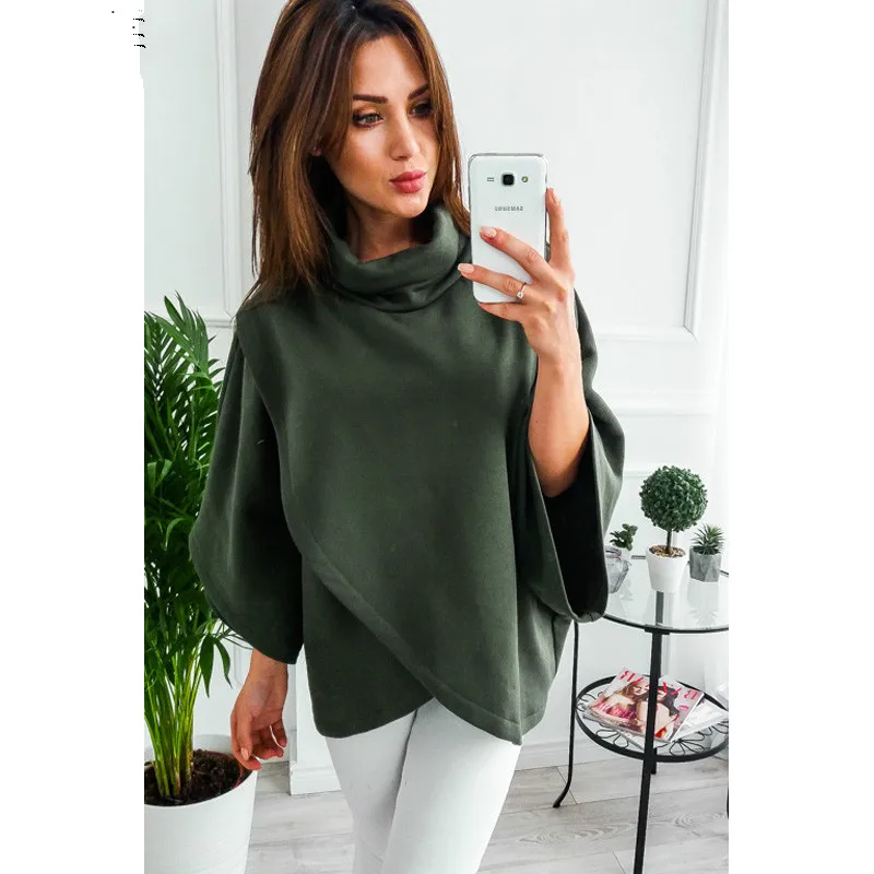 High Quality TurtLeneck Irregular Blouse O-neck Lantern Sleeve Casual Shirts for Ladies Knitting Spring Blouses Tops Lu6 35