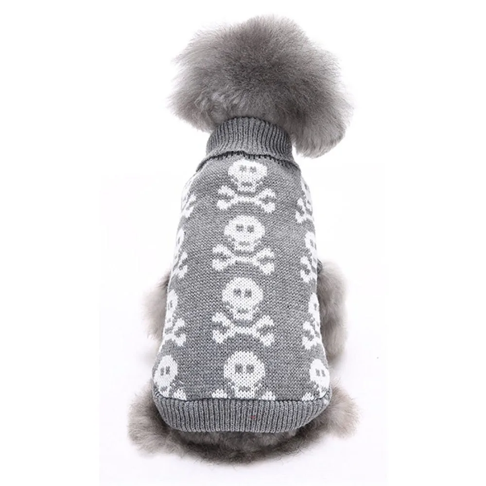 New Winter Pet Dog Sweater Skull Patten Design Hallween High Quality Dogs Cats Clothes 3 Colors Hot Sale