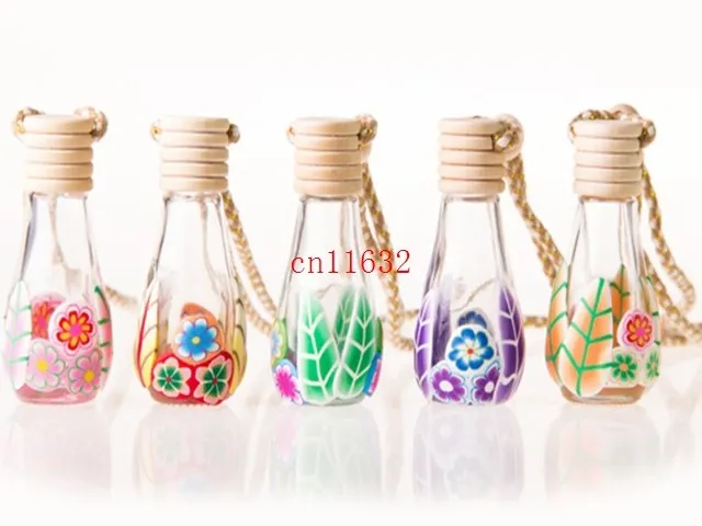 Free Shipping Car hang decoration Ceramic essence Perfume bottle Hang rope Pendant empty bottle 300pcs/lot