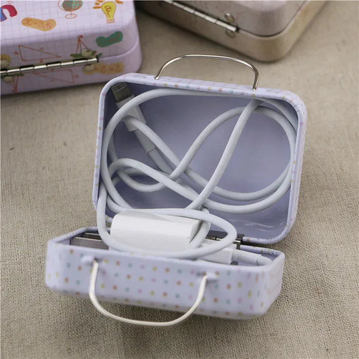 New Model Cartoon Suitcase Creative Storage Tin Bag / Candy / Coin Iron Wedding Gift Box/Metal Case