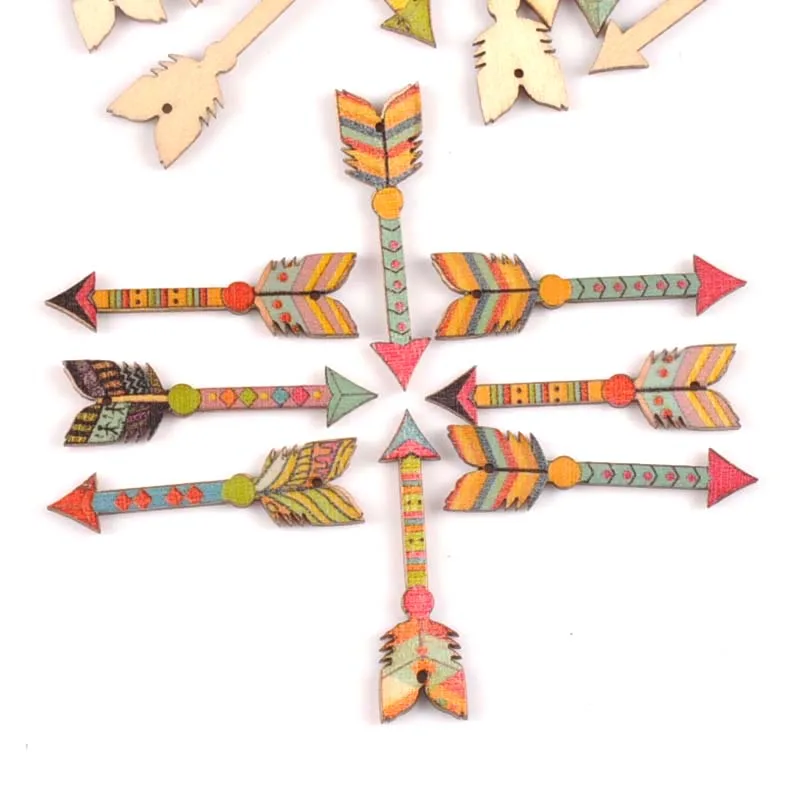 25Pcs Mixed Arrows Shape Wooden Crafts Scrapbook DIY For Wood Slices Ornaments Home Decoration Accessories Arts 34x12mm m1815