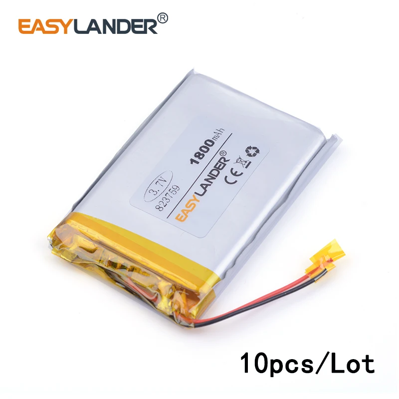 823759 803759   3.7 فولت 1800 مللي أمبير بطارية ليثيوم أيون ليثيوم بوليمر قابلة للشحن للكمبيوتر اللوحي DVR الكتاب الإلكتروني MP5 قوة البنك 853759