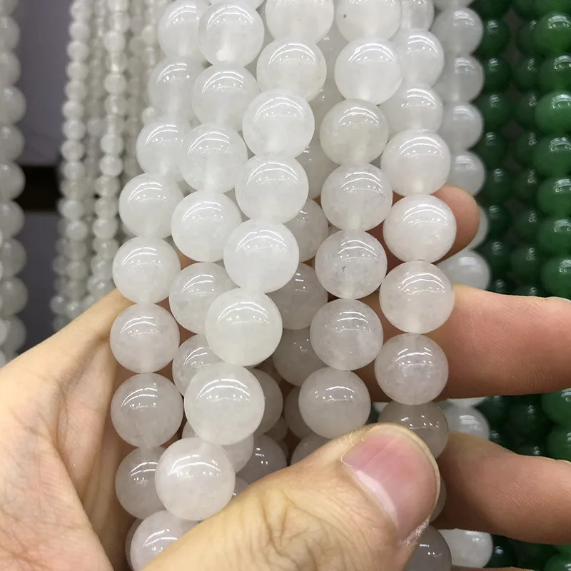 1strand/lot 4 6 8 10 12 mm White Carnelian Agates Round Gem Beads Carnelian Loose Beads For Jewelry Making DIY Necklace Bracelet image 5