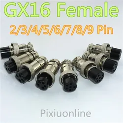 1pc GX16 2/3/4/5/6/7/8/9 Pin Female 16mm Wire Panel Circular Aviation Connector Socket Plug  L80-87 Sell At a Loss