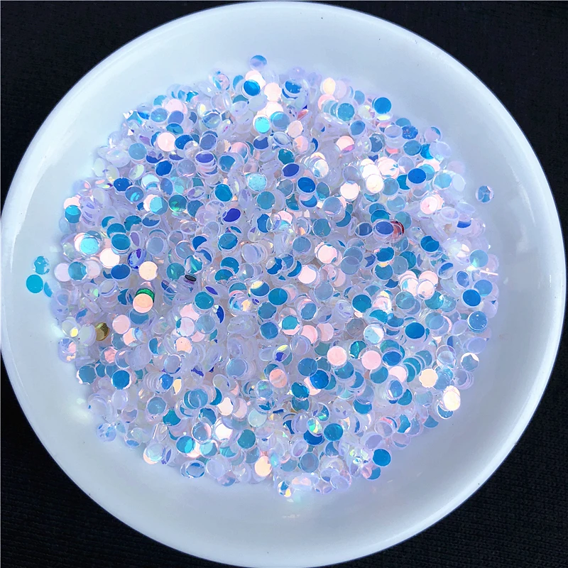 10g/Lot Size 2.5mm Transparent Dot loose Shape sequins Paillettes for Nail art, Nails DIY Craft, Wedding Decoration Confett