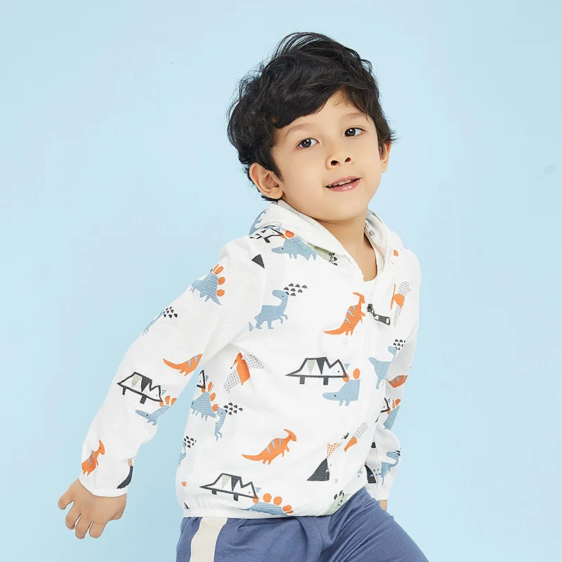 

2019 summer kids Sunscreen clothes Dinosaur boys girls Comfortable Ultrathin rash guards full t shirt baby Toddler casual tees