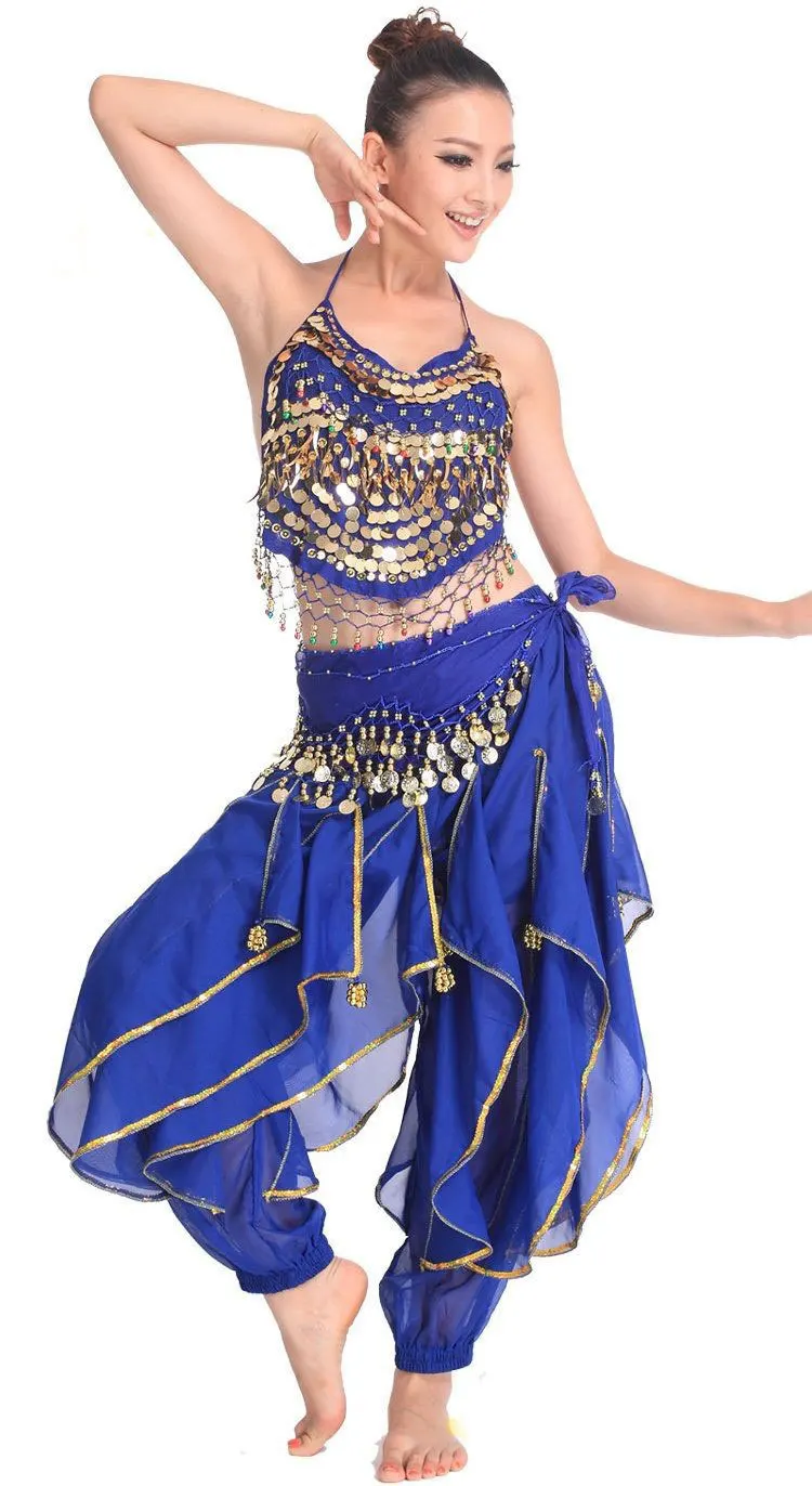 2017 Nuovo 3 pz Set Danza Del Ventre Costume di Bollywood Costume Indiano Vestito Vestito Danza del ventre Donne Danza Del Ventre Costume Set 3 pz