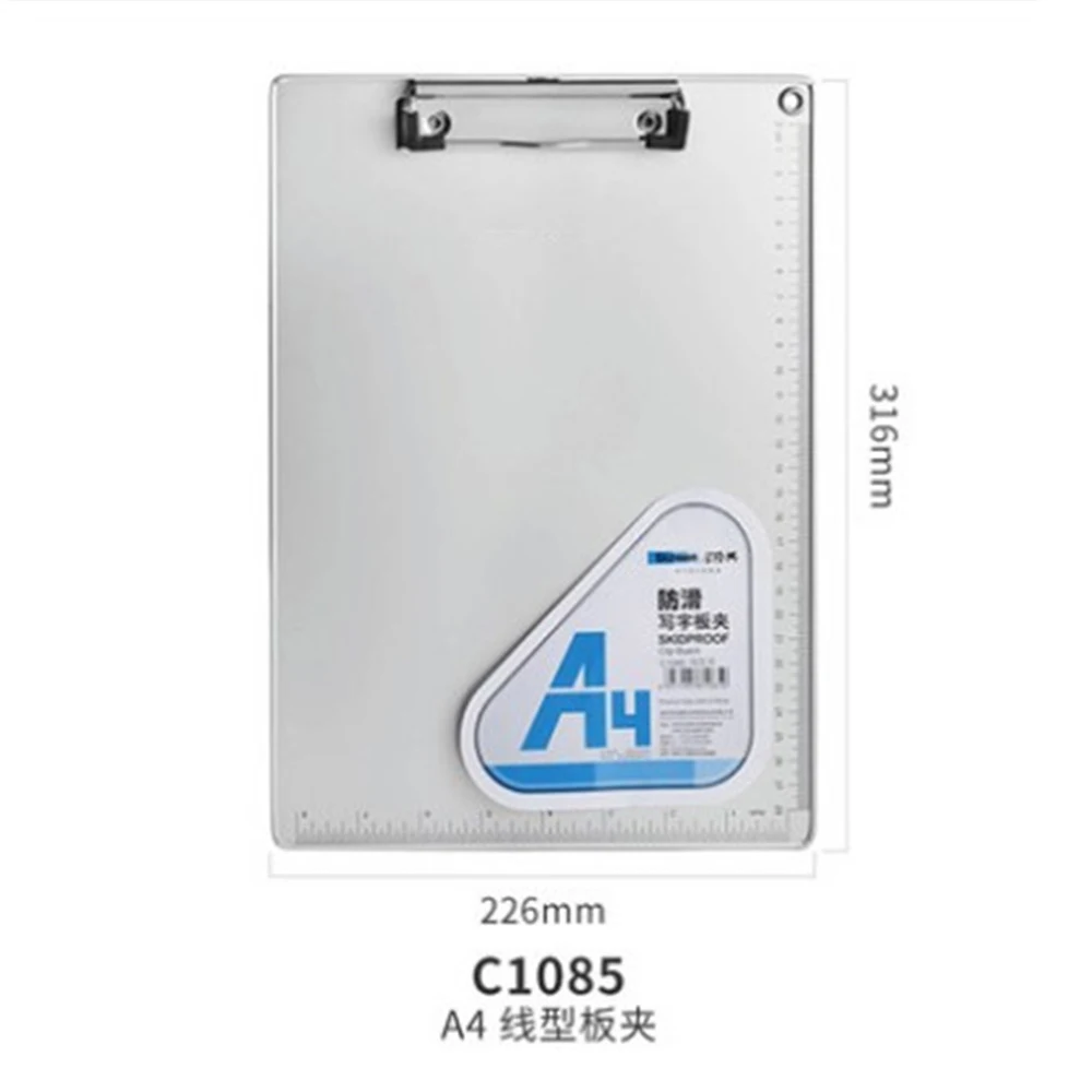 1 piece New A4 22.6x31.6cm  Aluminum Clipboard for Paper School Office Stationery Supplies