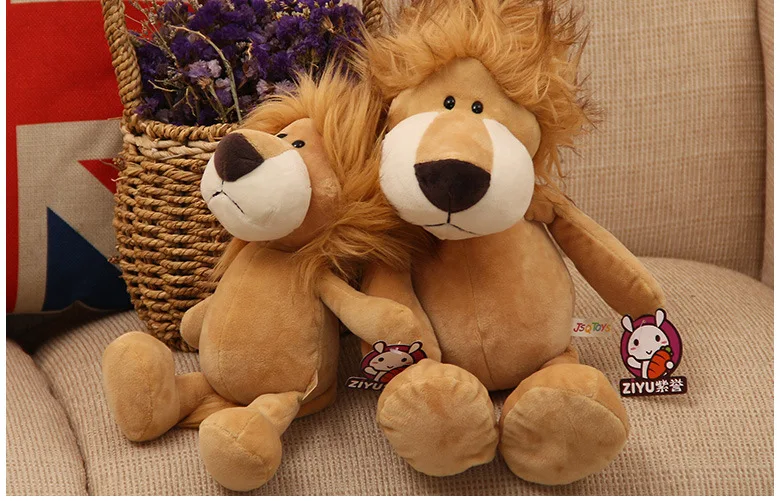 100% new arrival 25cm and 35cm cartoon yellow lions plush toy soft doll kid's toy birthday gift w1755