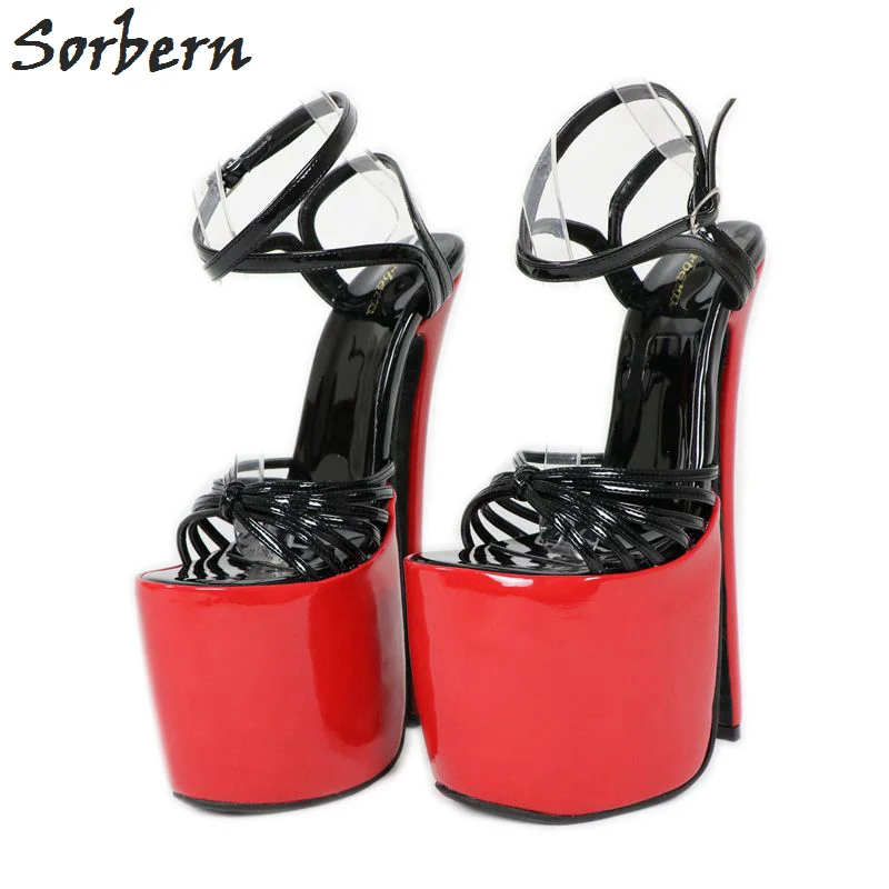 

Sorbern 18Cm 22Cm Ultra Thin High Heel Women Sandals Summer Shoes For Ladies Thick Platforms Cross-Tied Sandals Custom Color