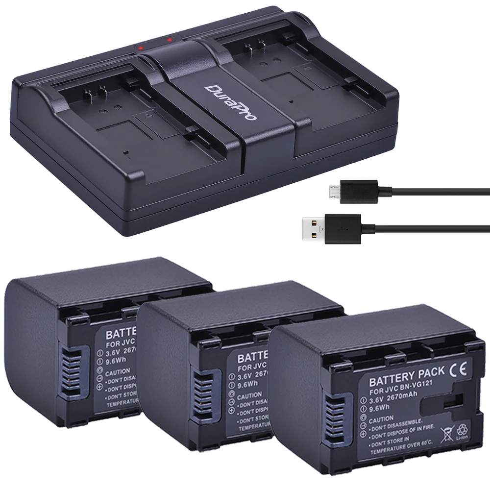 

3pc BN-VG121 BN VG121 battery + USB Charger For JVC GZ-HD620 GZ-HD500 GZ-HM320 GZ-HM550 GZ-HM860 GZ-HM960 GZ-HM970 GZ-HM855