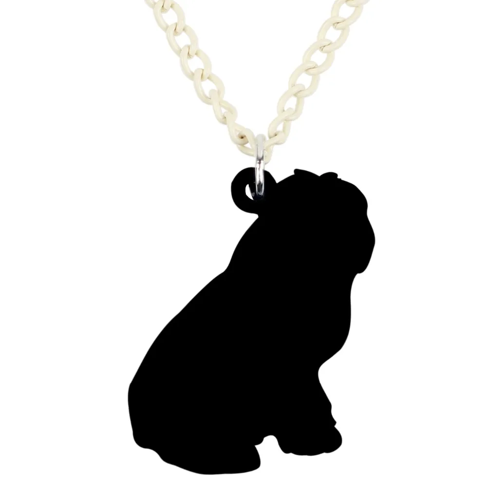 Bonsny Acrylic Old English Sheepdog Dog Necklace Pendant Chain Choker Animal Jewelry For Women Girls Ladies Kids Gift Wholesale