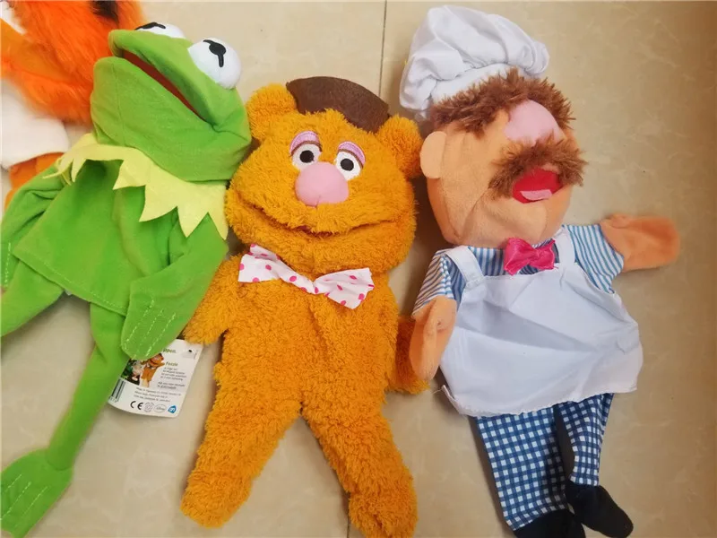 Marionnette en peluche The Muppet Show pour enfants, grenouille, fozzie, ours, chef suédois, marionnettes en peluche, jouet coule pour bébé, jouets pour enfants