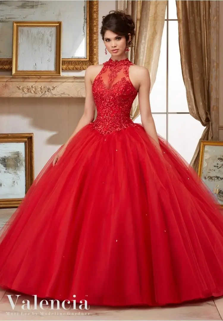 vestidos de 15 con cuello