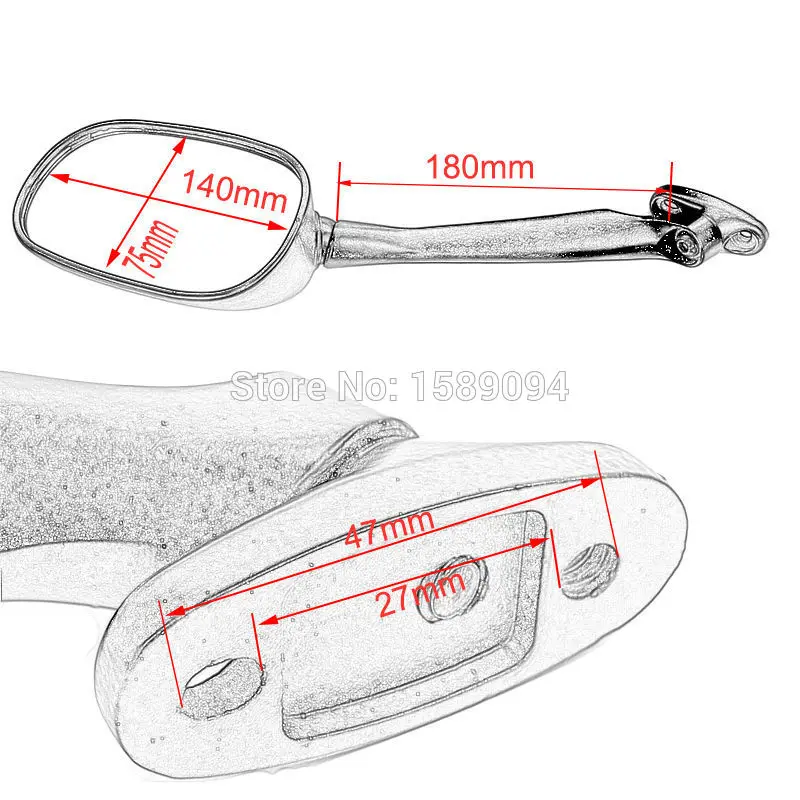 Black Motorcycle Motorbike Rearview Mirrors For Honda CBR600RR CBR1000RR CBR 600 RR CBR 1000 RR CBR600 CBR1000