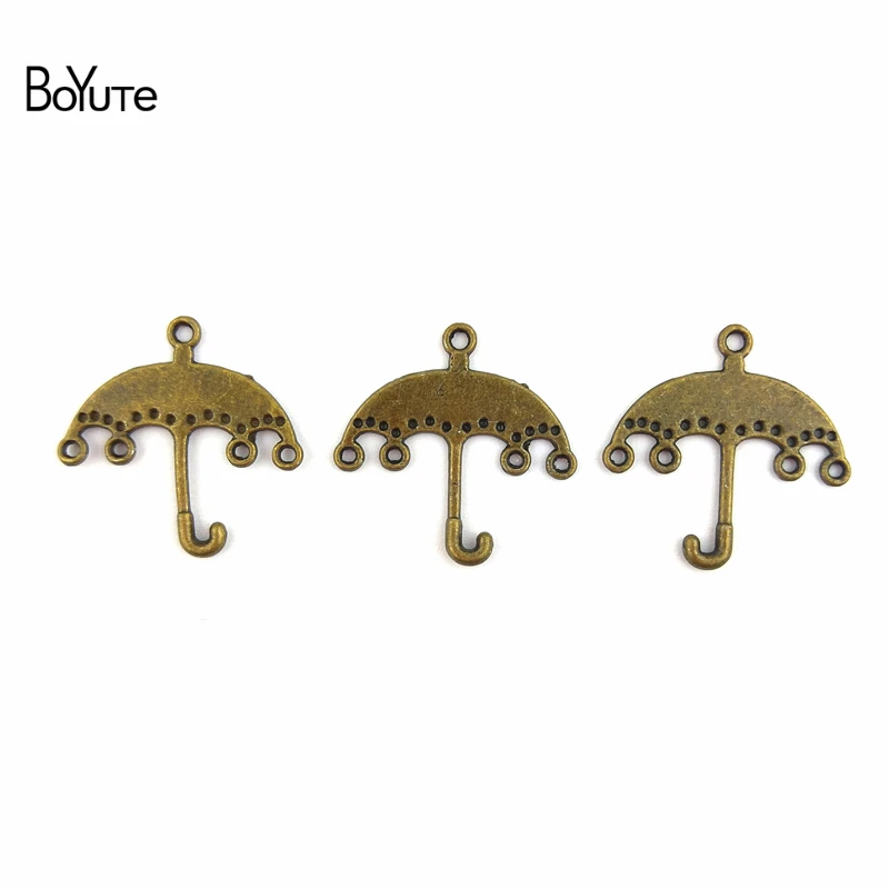 BoYuTe (100 Pieces/Lot) 25*25MM Antique Bronze Plated Zinc Alloy Umbrella Charms Pendant for Jewelry Findings Diy Necklace