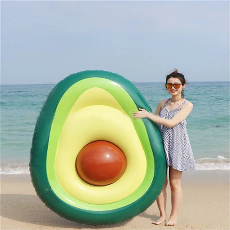 Inflatable Avocado Pool Floating Row Summer Beach Swimming Raft Toy Water Sports Air Cushion For Kids Adults High Quality