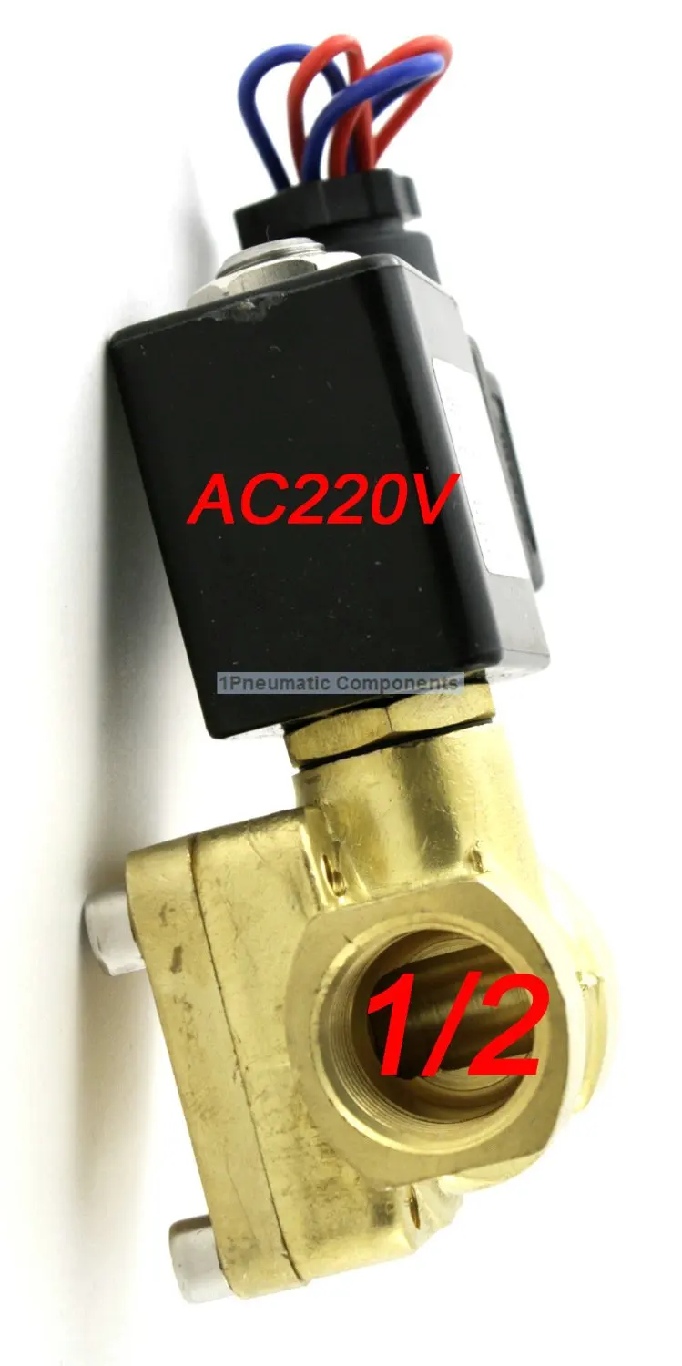 

Free Shipping Two Female 1/2'' Thread 230 PSI Brass Solenoid Valve AC220V Normally Open Diaphragm Valve Model 0955305