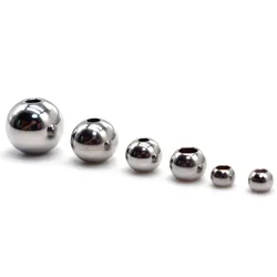 100pcs Stainless Steel Big Hole Spacer Beads 3/4/5/6/8mm Round Ball Steel Charm Metal Beads Fit Bracelets DIY Jewelry Make