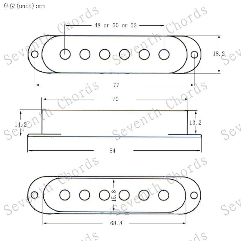 3 Stück Messing-Humbucker-Tonabnehmer mit einzelner Schiene, Tonabnehmerabdeckungen für E-Gitarren-Zubehör, drei Farben zur Auswahl. – Detail 24