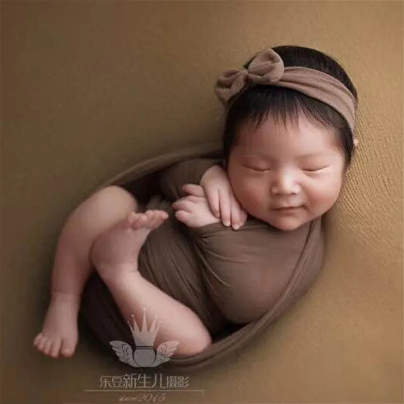2018 Nieuwe 35*160 Cm Stretch Knit Jersey Dubbelzijdig Wrap Pasgeboren Fotografie Props Baby Fotoshoot Accessoires foto Props