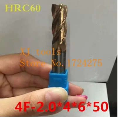 

Высокое качество HRC60 5 шт. * 4F-2.0*4*6*50 мм твердосплавная Концевая фреза с ЧПУ фреза инструмент для фрезерования стали Бесплатная доставка
