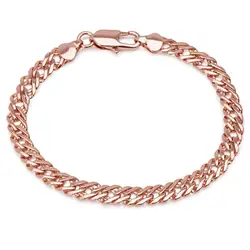 MxGxFam ( 19.5 cm * 6 mm) Rose Gold Color Weave Chain Bracelets For Men Women Fashion Jewelry Lead and Nickel Free