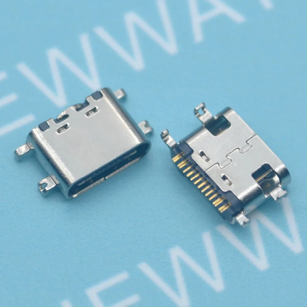 100Pcs/Lot Micro Usb Jack 3.1 Type-C 16Pin Smd 90 Degree Female Connector For Mobile Phone Charging Port Charging Socket