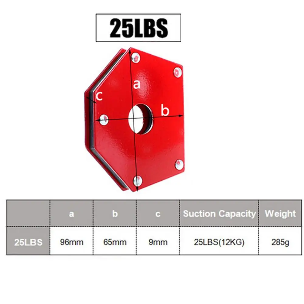 25LB Lassen Klepstandsteller Apparatuur Zware Magnetische Polygon Lassen Verwerking Vast Lassen Tool 45/90/105/120/135 Graden