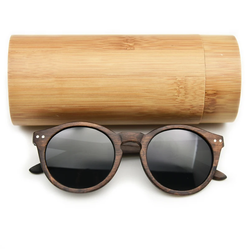 Hot Selling Summer Unisex Cateye Vintage Round Wood Sunglasses Women Polarized Lens Wooden Sun Glasses