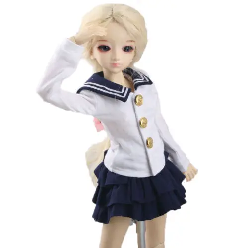 

[wamami] 300# Navy Skirt Outfit Uniform 1/4 MSD DZ AOD 1/3 SD DZ BJD Dollfie Doll