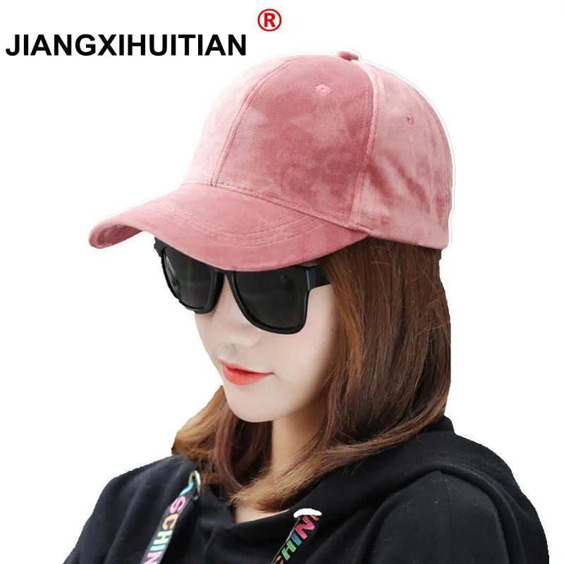 Warm winter Plain Velvet baseball caps with no embroidered casual dad hat strap back outdoor blank sport cap and hat for women