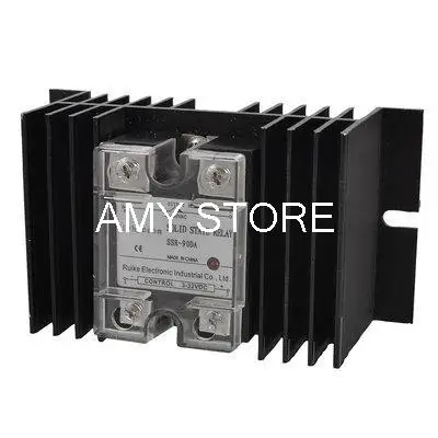 DC 3-32V to AC 24-480V Solid State Relay SSR 90DA w Black Aluminum Heat Sink