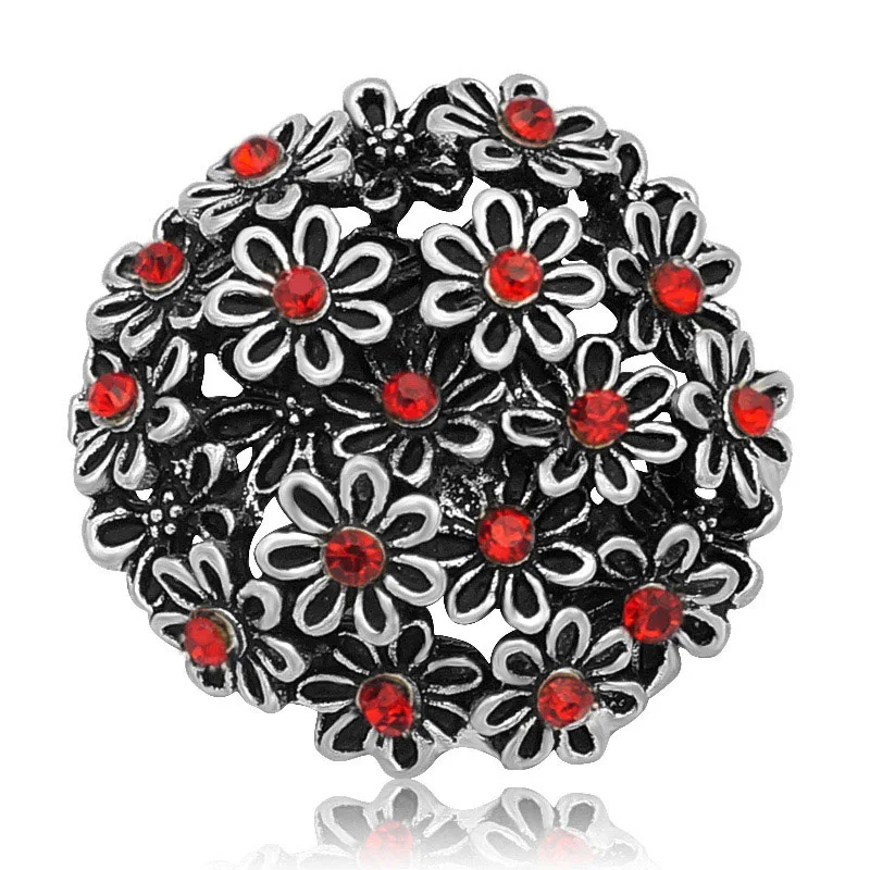 New KZ3148 Beauty colorful flowers Round 24MM snap buttons Stereo flowers fit 18mm snap bracelet jewelry wholesale